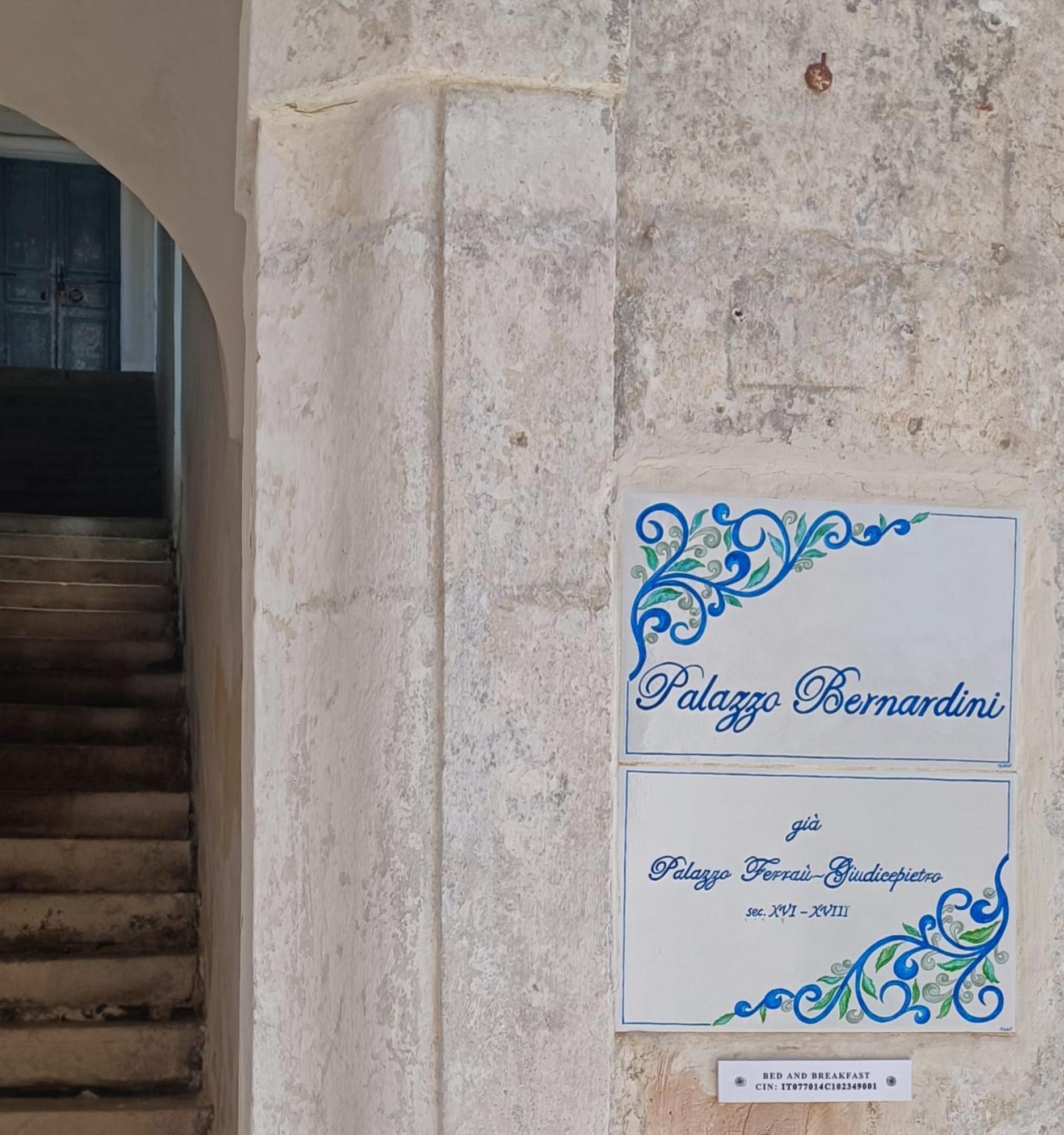 Palazzo Bernardini B & B Matera Dış mekan fotoğraf